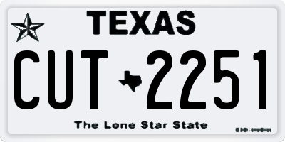 TX license plate CUT2251