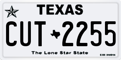 TX license plate CUT2255