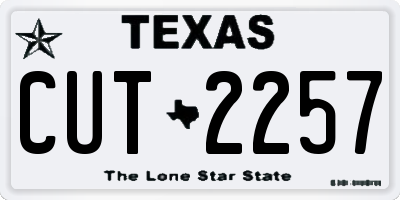 TX license plate CUT2257