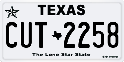 TX license plate CUT2258