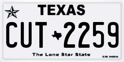 TX license plate CUT2259