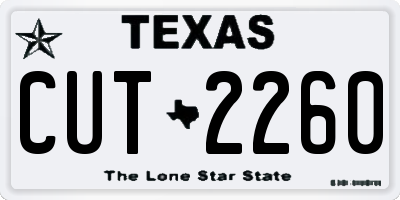TX license plate CUT2260