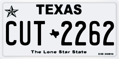 TX license plate CUT2262