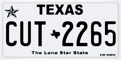TX license plate CUT2265