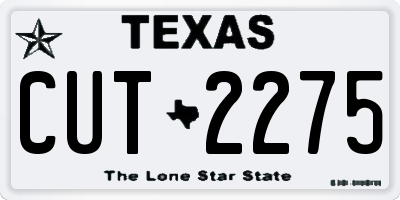 TX license plate CUT2275