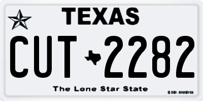 TX license plate CUT2282