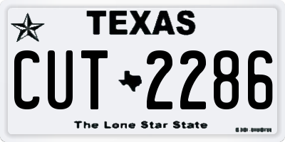 TX license plate CUT2286
