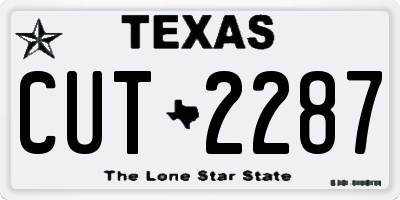 TX license plate CUT2287