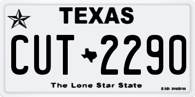 TX license plate CUT2290