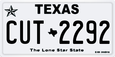 TX license plate CUT2292