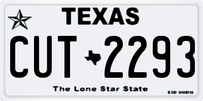 TX license plate CUT2293