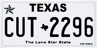 TX license plate CUT2296