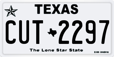 TX license plate CUT2297