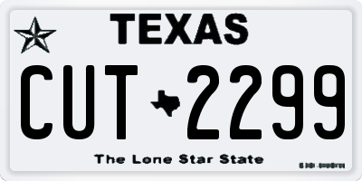 TX license plate CUT2299