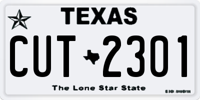 TX license plate CUT2301