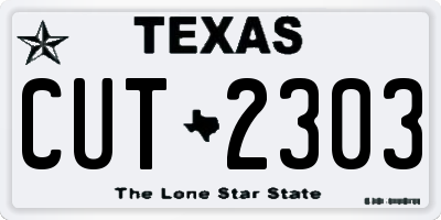 TX license plate CUT2303