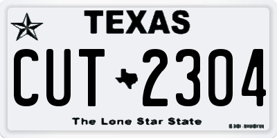 TX license plate CUT2304