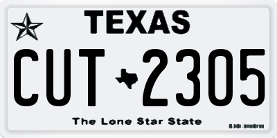 TX license plate CUT2305