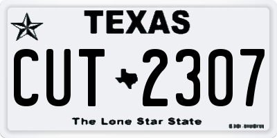 TX license plate CUT2307