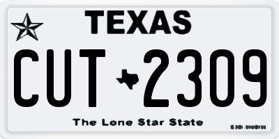 TX license plate CUT2309