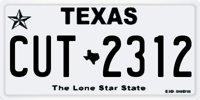 TX license plate CUT2312