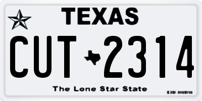 TX license plate CUT2314