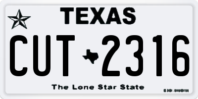 TX license plate CUT2316