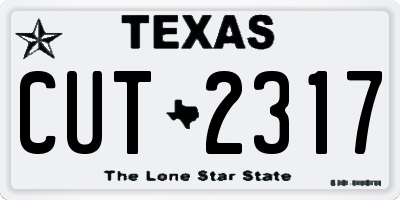 TX license plate CUT2317