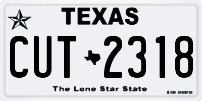 TX license plate CUT2318