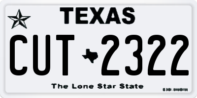 TX license plate CUT2322