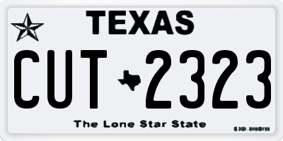 TX license plate CUT2323