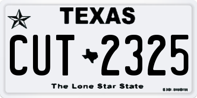 TX license plate CUT2325