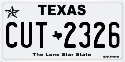 TX license plate CUT2326
