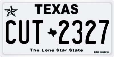TX license plate CUT2327