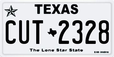 TX license plate CUT2328