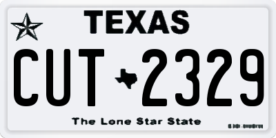 TX license plate CUT2329