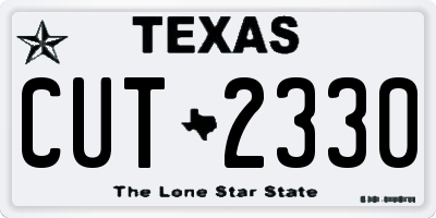 TX license plate CUT2330