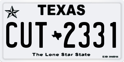TX license plate CUT2331
