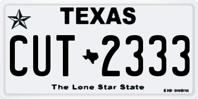 TX license plate CUT2333
