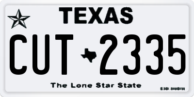 TX license plate CUT2335