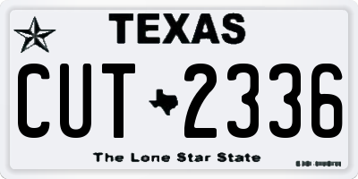 TX license plate CUT2336