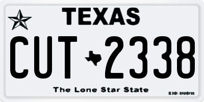 TX license plate CUT2338