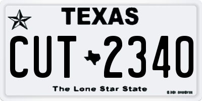 TX license plate CUT2340