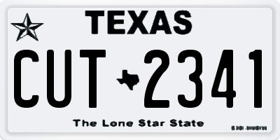 TX license plate CUT2341