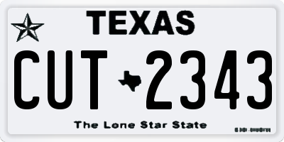 TX license plate CUT2343