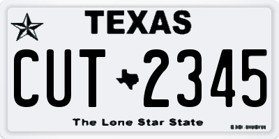 TX license plate CUT2345