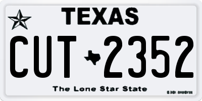 TX license plate CUT2352