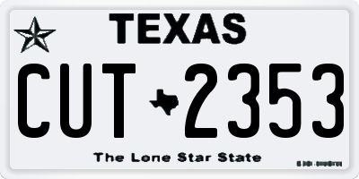 TX license plate CUT2353