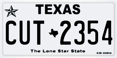TX license plate CUT2354