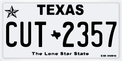 TX license plate CUT2357